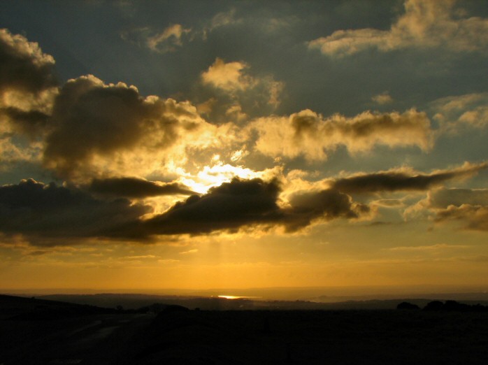 Plymouth and the River Tamar from Peek Hill, Dartmoor